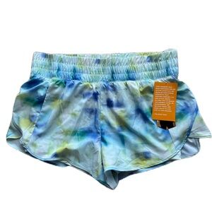 Avia Blue and Green Tie Dyed Women's Athletic Shorts with Pocket Size Large NWT
